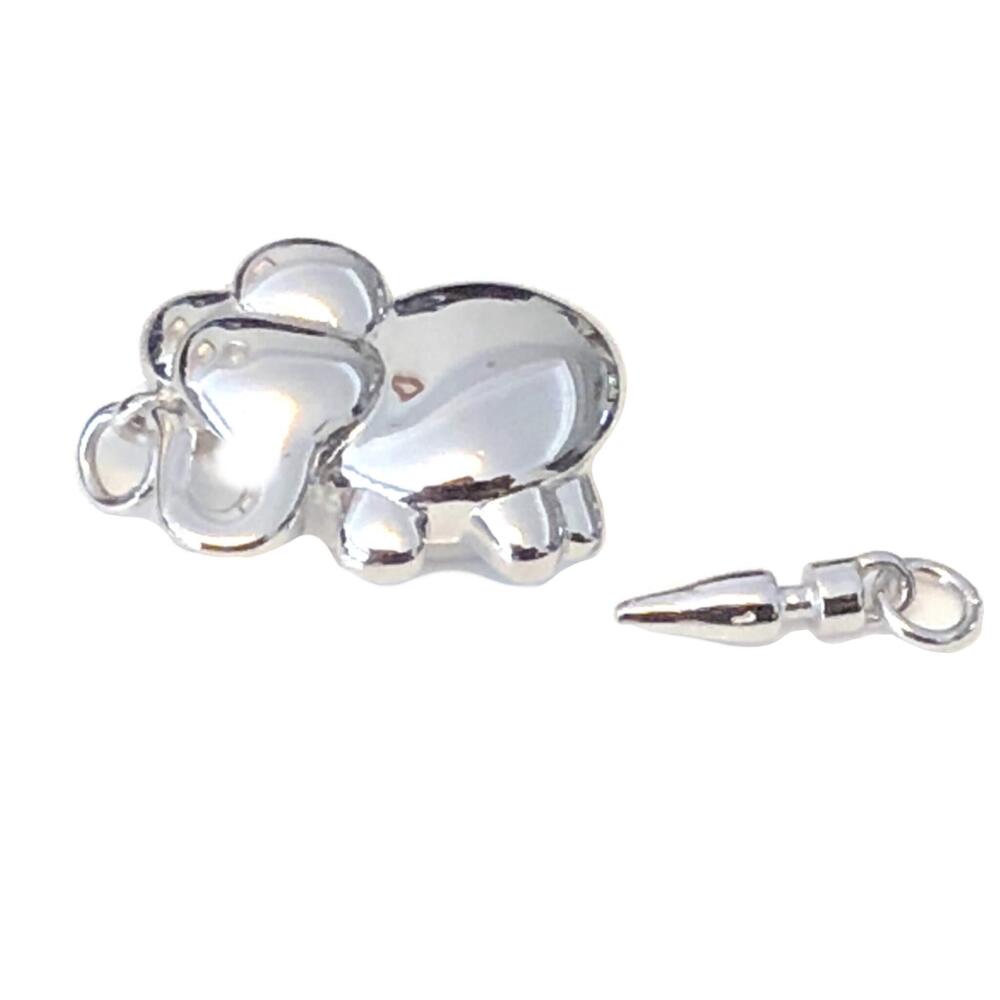 2376 [ABCgems] 925 Sterling Silver Elephant Clasp for Jewelry Making